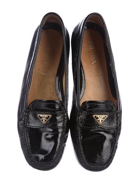 prada loafers leather|Prada patent leather loafers women's.